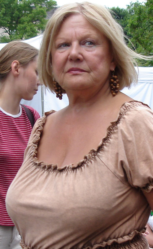 Busty grannies with fan image