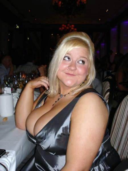Blonde boob fat